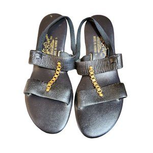 Vintage Island Slipper Wedge Slingback Sandals 5